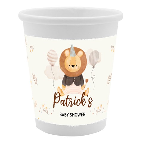 Personalized Animal Baby Shower Name Paper Cup By Joe Center