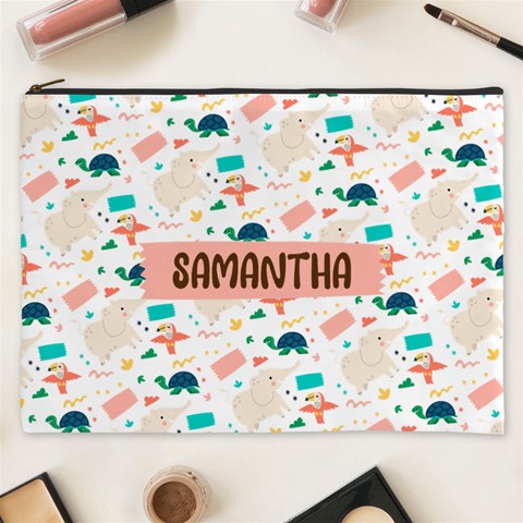 Personalized Animal Illustration Names Cosmetic Bag By Joe Front
