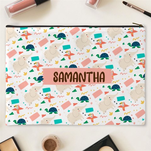 Personalized Animal Illustration Names Cosmetic Bag By Joe Back