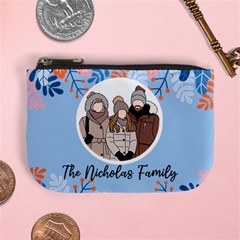 Personalized Photo Illustration Family Name Mini Coin Purse Personalized Photo Illustration Family Name Mini Coin Purse