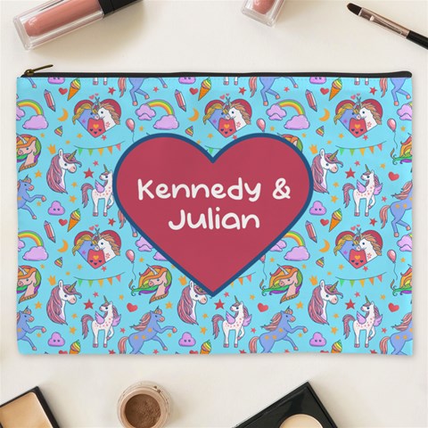 Personalized Unicorn Lovers Name Cosmetic Bag By Joe Front