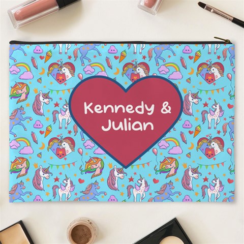Personalized Unicorn Lovers Name Cosmetic Bag By Joe Back
