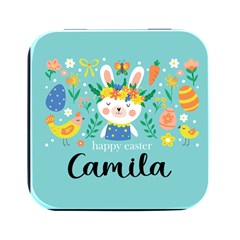 Personalized Easter Name Square Metal Box