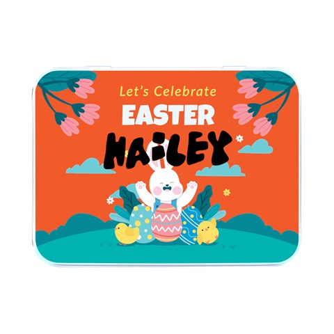 Personalized Easter Name Flip Top Metal Box By Joe Front