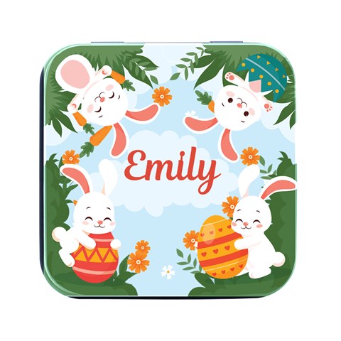 Personalized Easter Name Square Metal Box By Joe Front