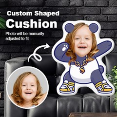 Personalized Photo In Dabbing Panda Cartoon Style Custom Shaped Cushion
