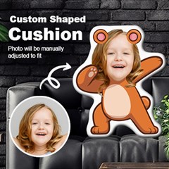 Personalized Photo In Dabbing Bear Cartoon Style Custom Shaped Cushion