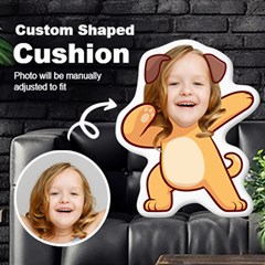 Personalized Photo In Dabbing Dog Cartoon Style Custom Shaped Cushion