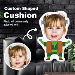 Personalized Photo in Halloween Frankenstein Cartoon Style Custom Shaped Cushion - Cut To Shape Cushion Case