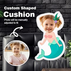 Personalized Photo In Mermaid Custom Shaped Cushion