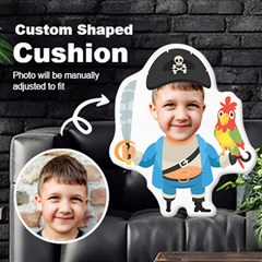 Personalized Photo in Halloween Pirate with Parrot Style Custom Shaped Cushion - Cut To Shape Cushion Case