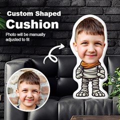 Personalized Photo in Halloween Mummy Cartoon Style Custom Shaped Cushion - Cut To Shape Cushion Case