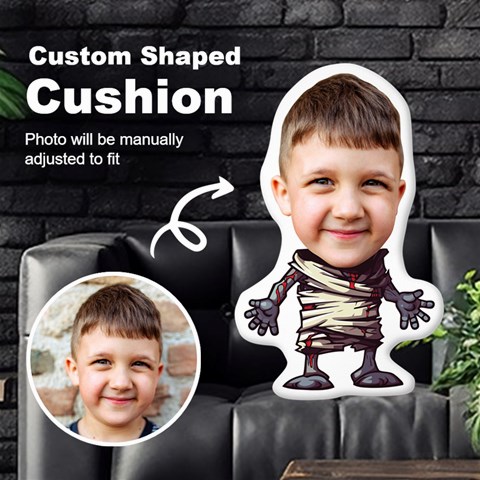 Personalized Photo In Halloween Zombie Cartoon Style Custom Shaped Cushion By Joe Front