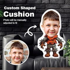Personalized Photo in Halloween Scarecrow Cartoon Style Custom Shaped Cushion - Cut To Shape Cushion Case
