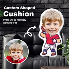Personalized Photo in Sport Rugby Cartoon Style Custom Shaped Cushion - Cut To Shape Cushion Case