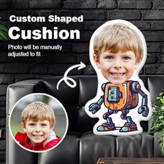 Personalized Photo in Robot Cartoon Style Custom Shaped Cushion - Cut To Shape Cushion Case Personalized Photo in Robot Cartoon Style Custom Shaped Cushion - Cut To Shape Cushion Case