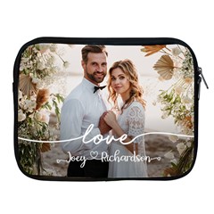 Personalized Wedding Couple Photo Name Ipad Zipper Case