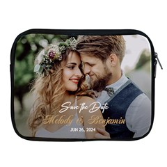 Personalized Save The Date Wedding Couple Photo Name Ipad Zipper Case