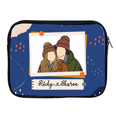 Personalized Photo Illustration Lover Name Ipad Zipper Case By Joe Front