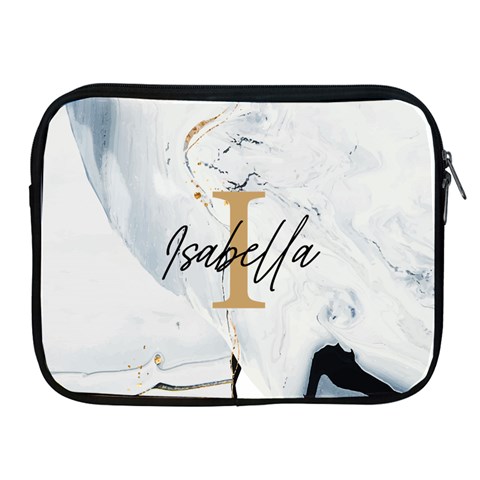 Personalized Initial Name Marble Ipad Zipper Case By Joe Front