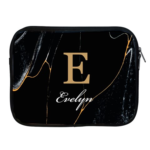 Personalized Initial Name Marble Ipad Zipper Case By Joe Front