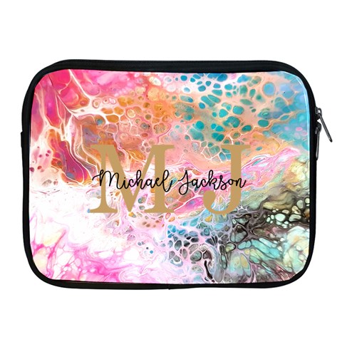 Personalized Initial Name Marble Ipad Zipper Case By Joe Front