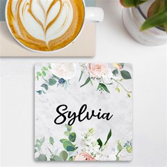 Personalized Name Floral Uv Print Square Tile Coaster