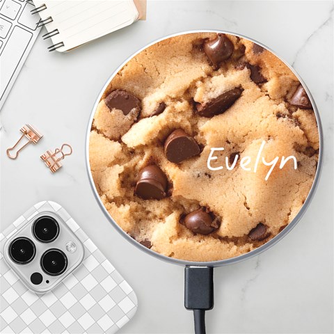 Personalized Cookies Name Wireless Fast Charger By Katy Front