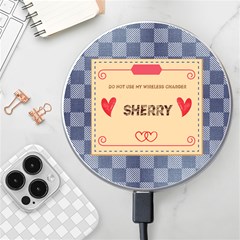 Personalized Denim Name Wireless Fast Charger