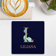 Personalized Initial Name Any Text Uv Print Square Tile Coaster