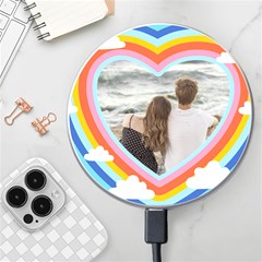 Personalized Rainbow Heart Name Photo Wireless Fast Charger