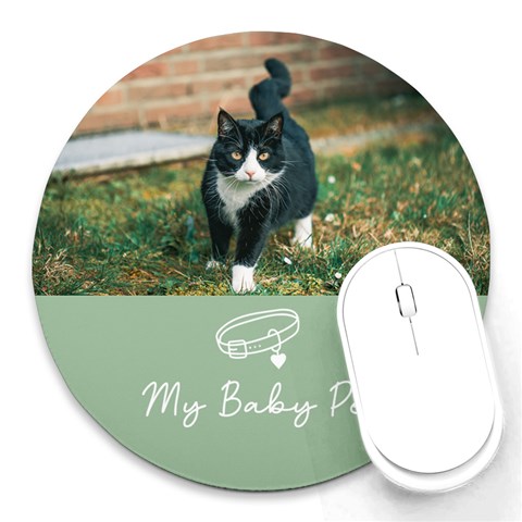 Personalized Pet Name Photo Round Mousepad By Katy Front