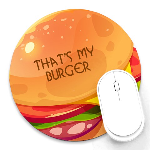 Personalized Burger Name Round Mousepad By Katy Front