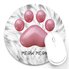 Personalized Cat Foot Name Round Mousepad