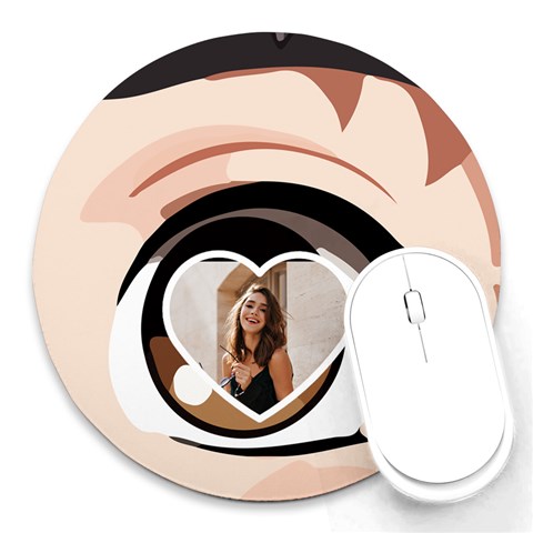 Personalized Anime Eye Name Round Mousepad By Katy Front