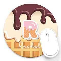 Personalized Ice Cream Name Round Mousepad