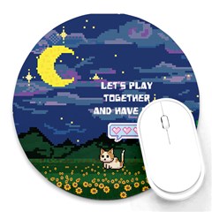 Personalized Pixel Game Name Round Mousepad
