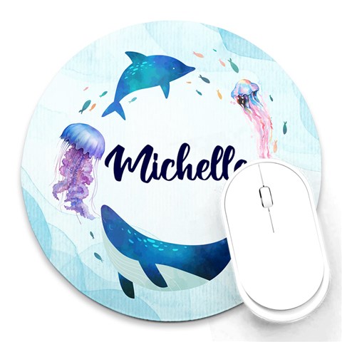 Personalized Sea Name Round Mousepad By Katy Front