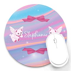 Personalized Angle Bear Name Round Mousepad