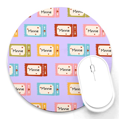 Personalized Tickers Name Round Mousepad By Katy Front