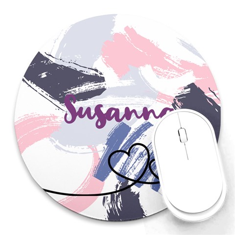 Personalized Paint Name Round Mousepad By Katy Front