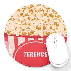Personalized Popcorn Name Round Mousepad
