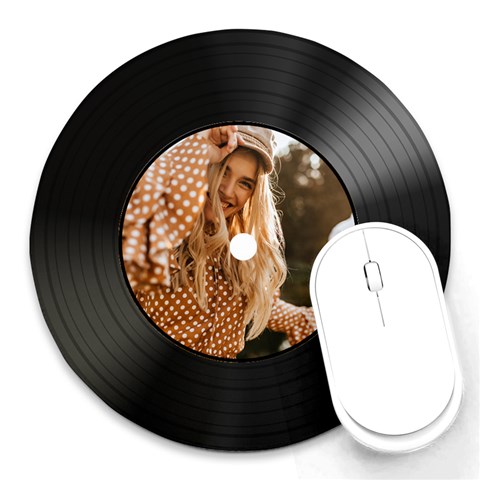 Personalized Cd Photo Name Round Mousepad By Katy Front