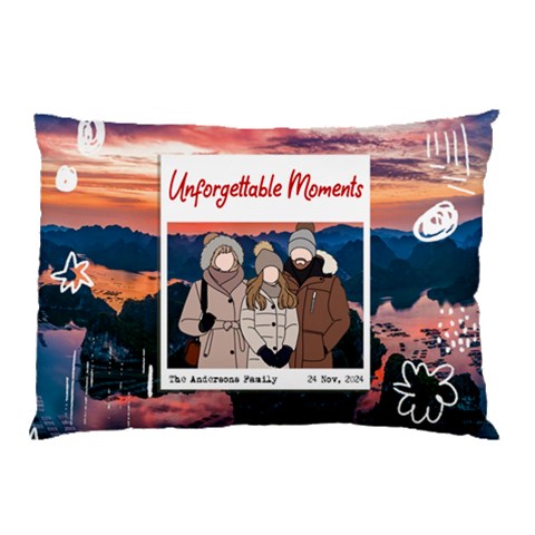 Personalized Trip Photo Illustration Name Pillow Case By Joe 26.62 x18.9  Pillow Case