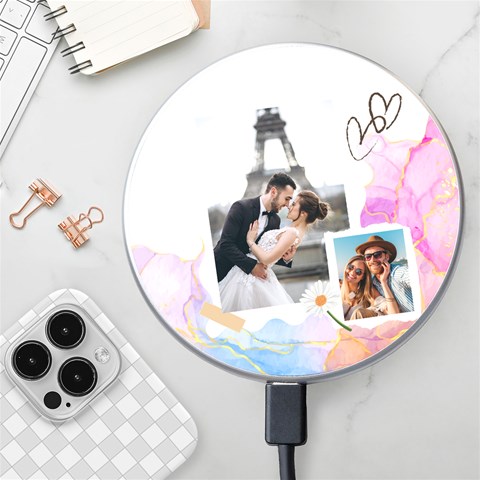 Personalized Memo Style Photo Name Wireless Fast Charger By Katy Front