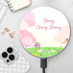 Personalized Spring Cherry Bloom Name Wireless Fast Charger - Wireless Fast Charger(White)