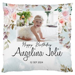 Personalized Photo Floral Baby Birthday Name Any Text Large Cushion Case - Large Cushion Case (One Side) Personalized Photo Floral Baby Birthday Name Any Text Large Cushion Case - Large Cushion Case (One Side)