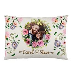 Personalized Floral wreath Love Photo Name Pillow Case - Pillow Case (Two Sides)