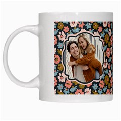 Personalized Floral Pattern Photo Couple Name Mug