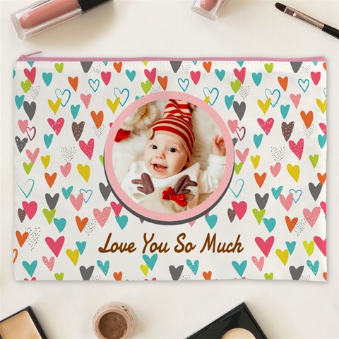 Personalized Photo Any Text Name Cosmetic Bag By Joe Front